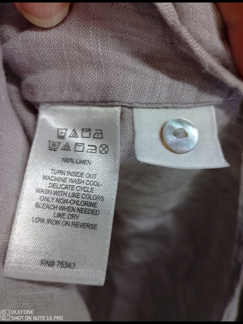 Tahari Lightweight Linen Button-Down Shirt in Light Gray - Womens - Picture 8 of 8